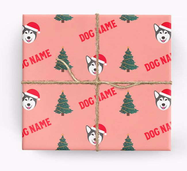 Icons & Trees: Personalized {breedFullName} Wrapping Paper